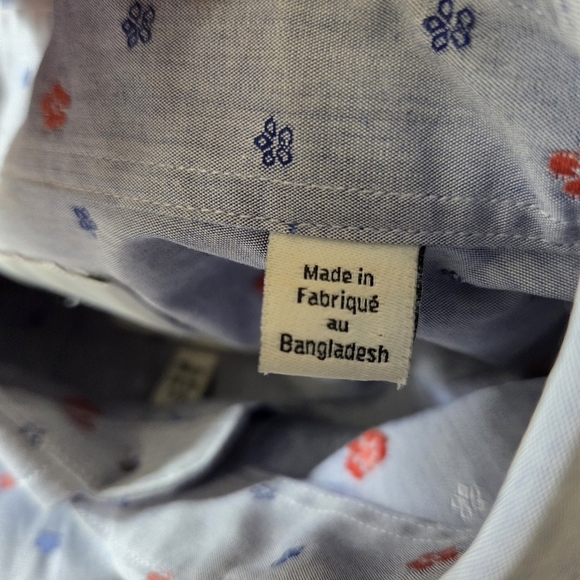 Ben Sherman Blue and Red Casual Button Down Shirt Size L - Picture 5 of 6